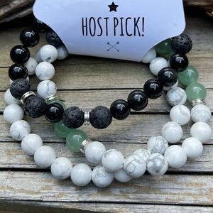 ✶ SOLD Obsidian & Aventurine Diffuser Bracelet Set